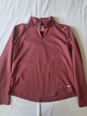 Nike Women's Quarter-Zip Long Sleeve Top - Deep Rose